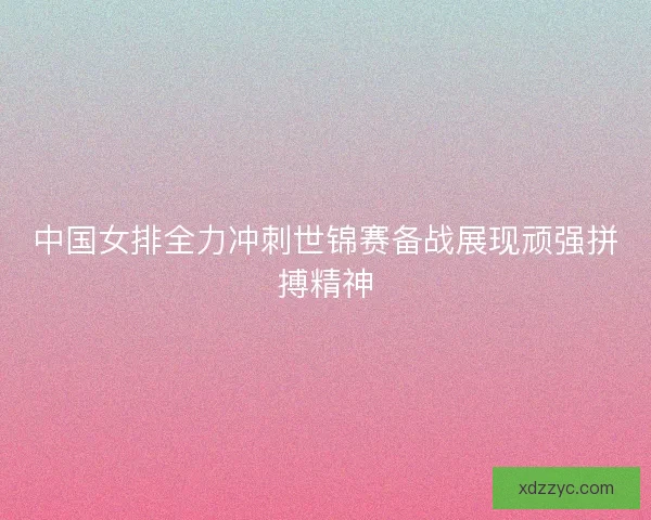 中国女排全力冲刺世锦赛备战展现顽强拼搏精神